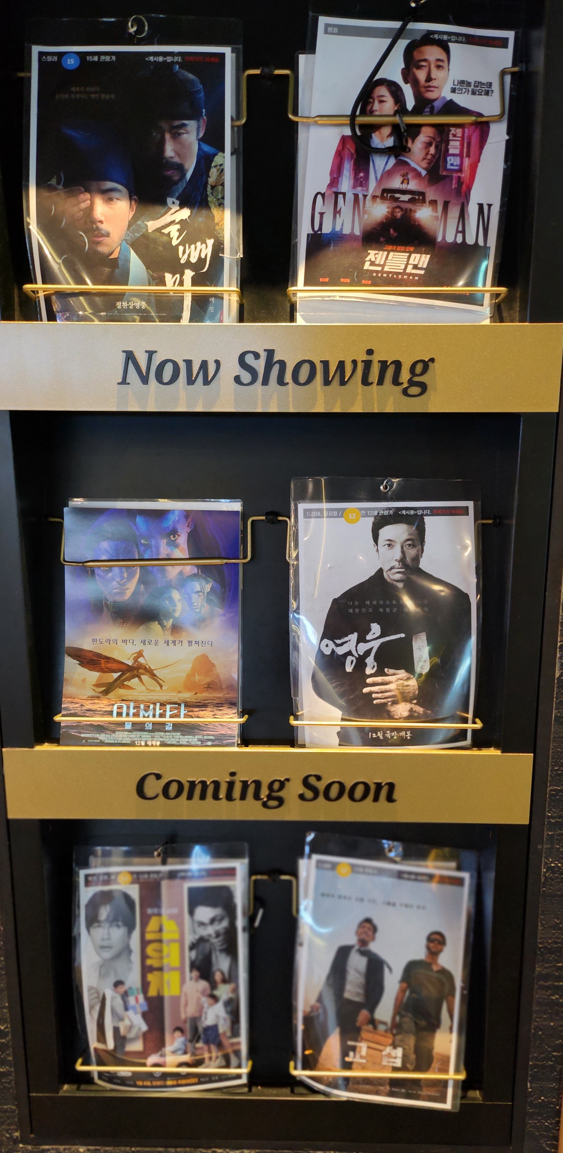 상영하고 있는 영화 사진들 중 올빼미의 사진도 있다