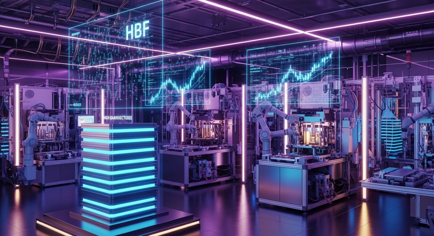 여러로봇과 주식오름그래프들과 HBF MARK 가있다