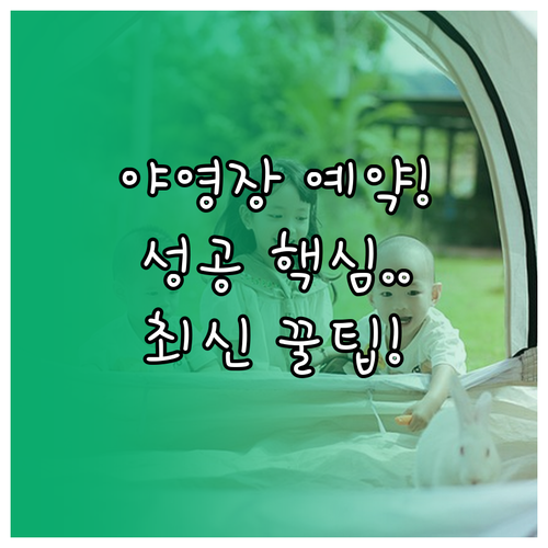 국립공원 야영장 대피소 예약 성공 전..