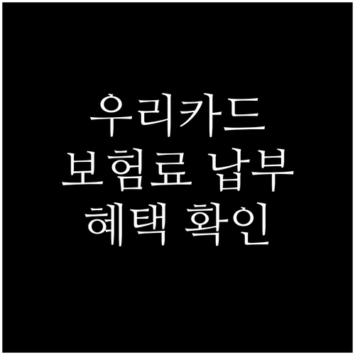 우리카드 보험료 납부 모든 카드가 될..