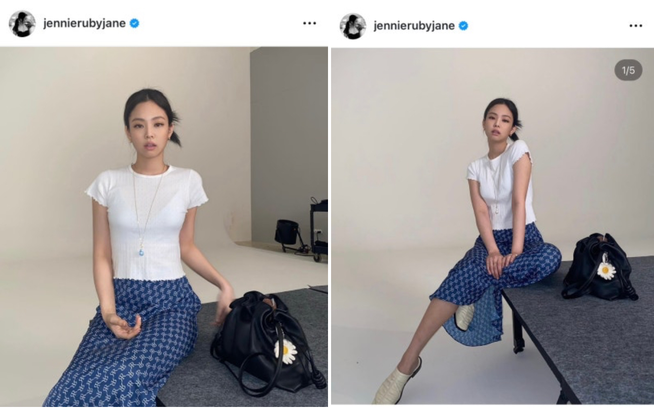 연예인 블랙핑크 제니가 브랜디멜빌 옷을 입은 사진