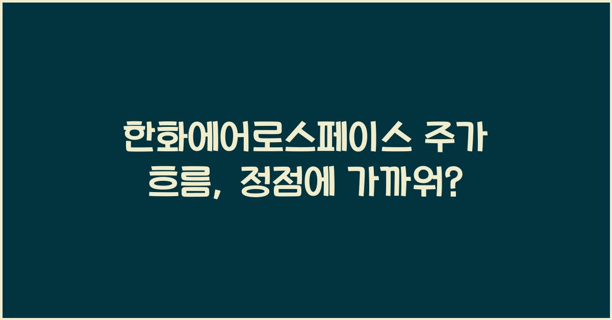 한화에어로스페이스 주가 흐름