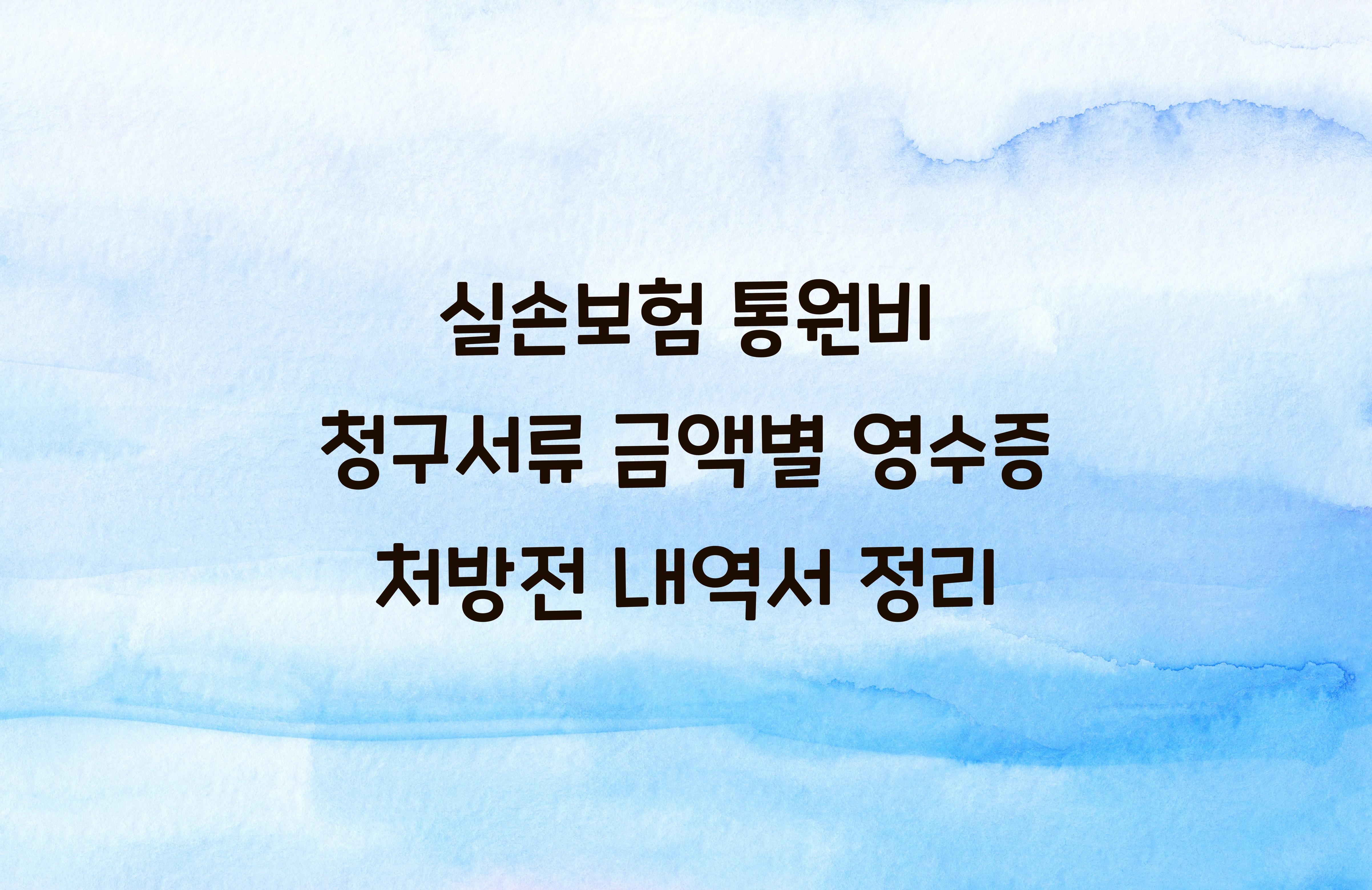 실손보험 통원비 청구서류