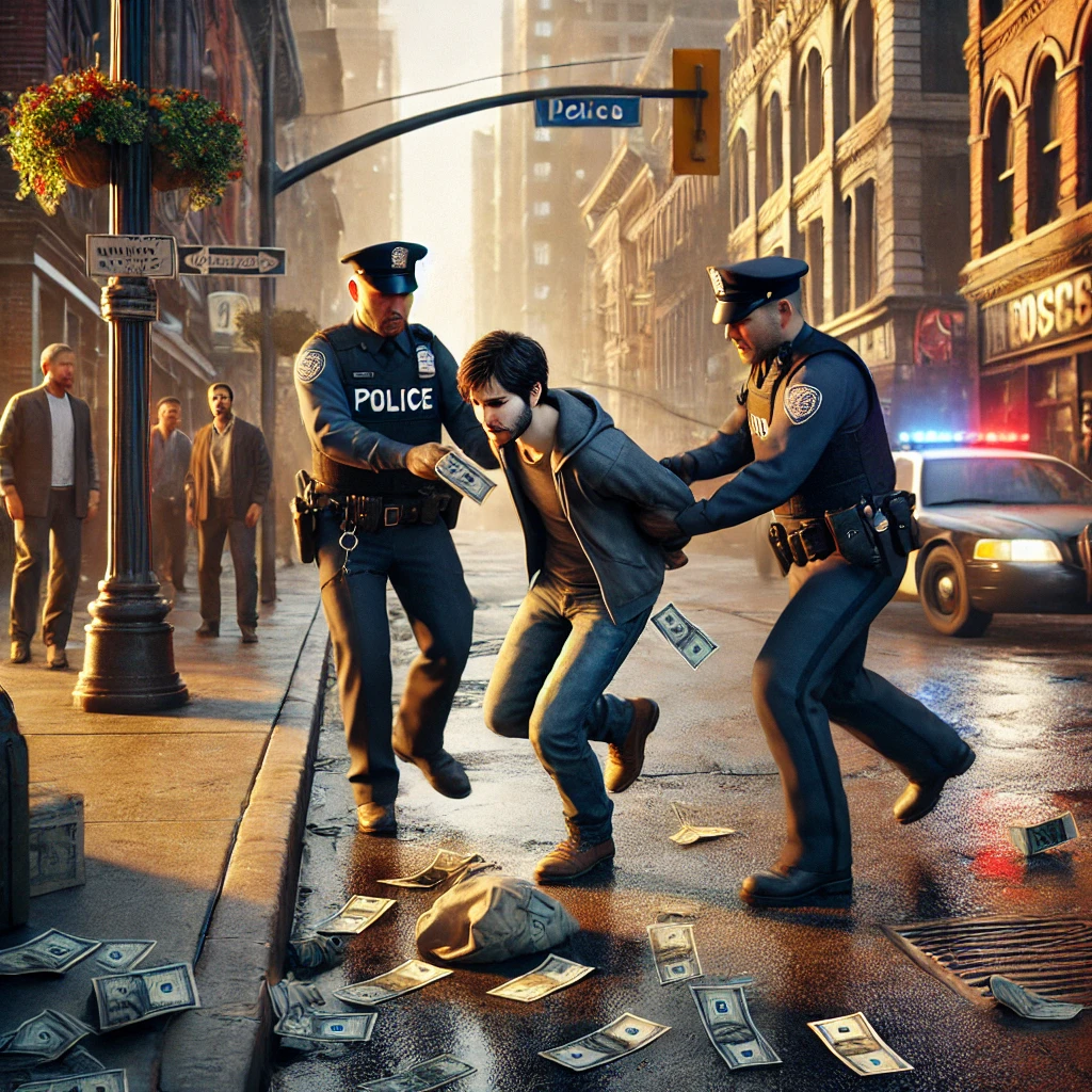 돈을 줍는 후 경찰에게 잡히는 꿈