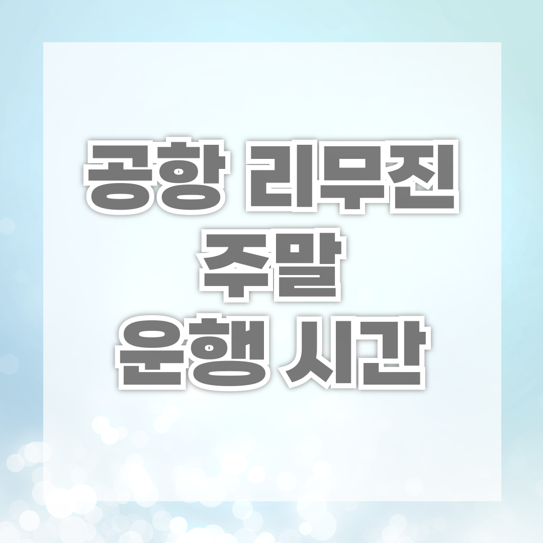 공항 리무진 주말 운행 시간