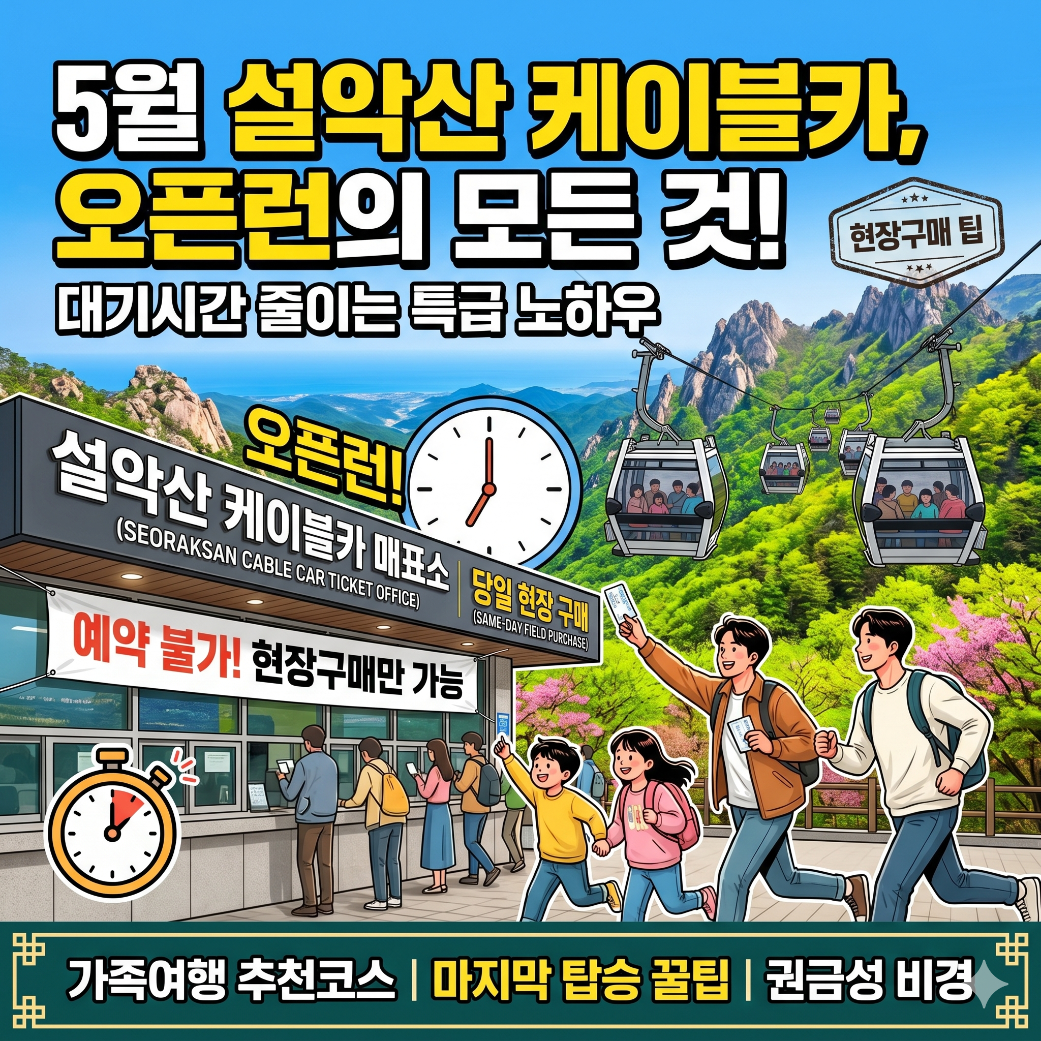 설악산 오픈런 케이블카 현장구매 대기시간 및 권금성 코스 완벽 공략법
