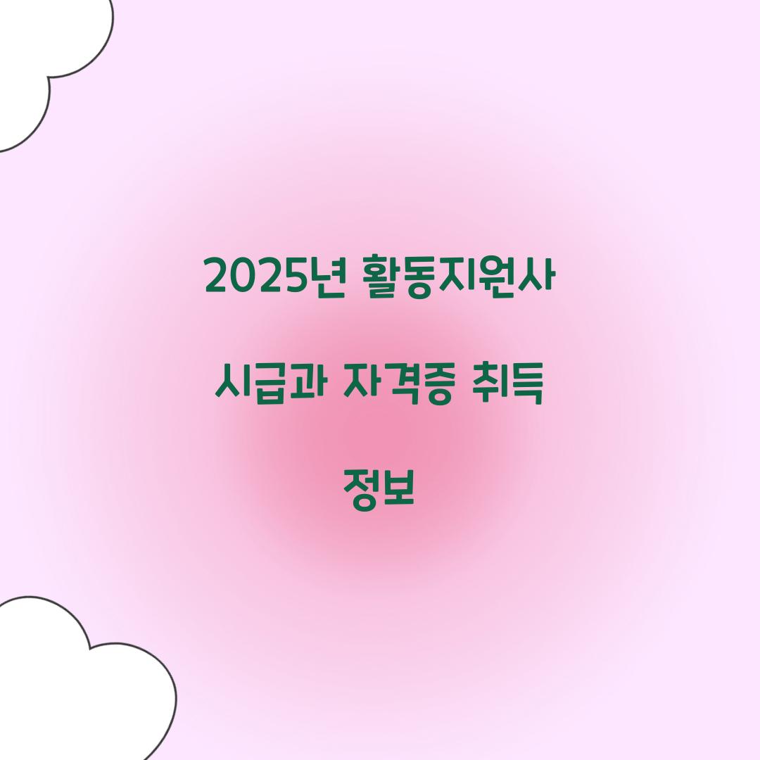 2025년 활동지원사 시급