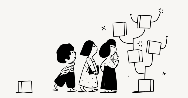 노션 관계형 데이터베이스를 상징적으로 드러내는 이미지