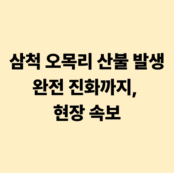삼척 오목리 산불 발생~완전 진화까지, 현장 속보