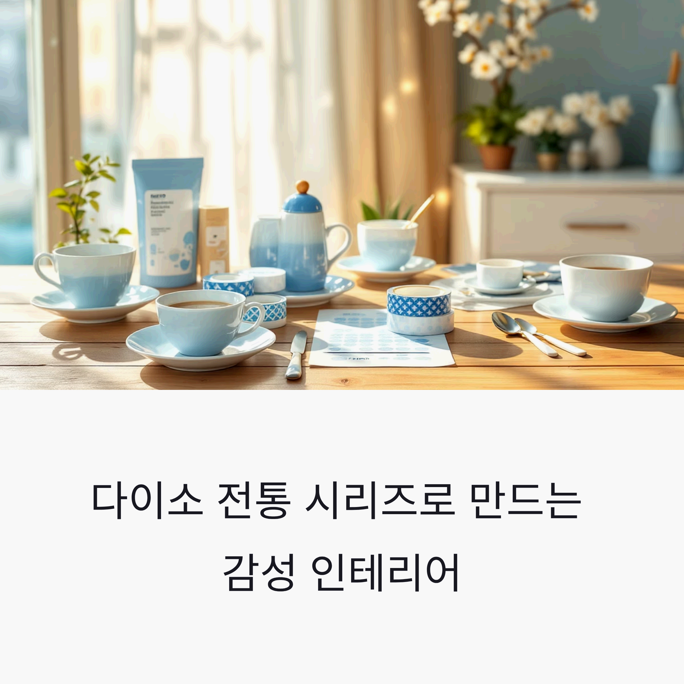 wooden table adorned with Daiso's traditional series