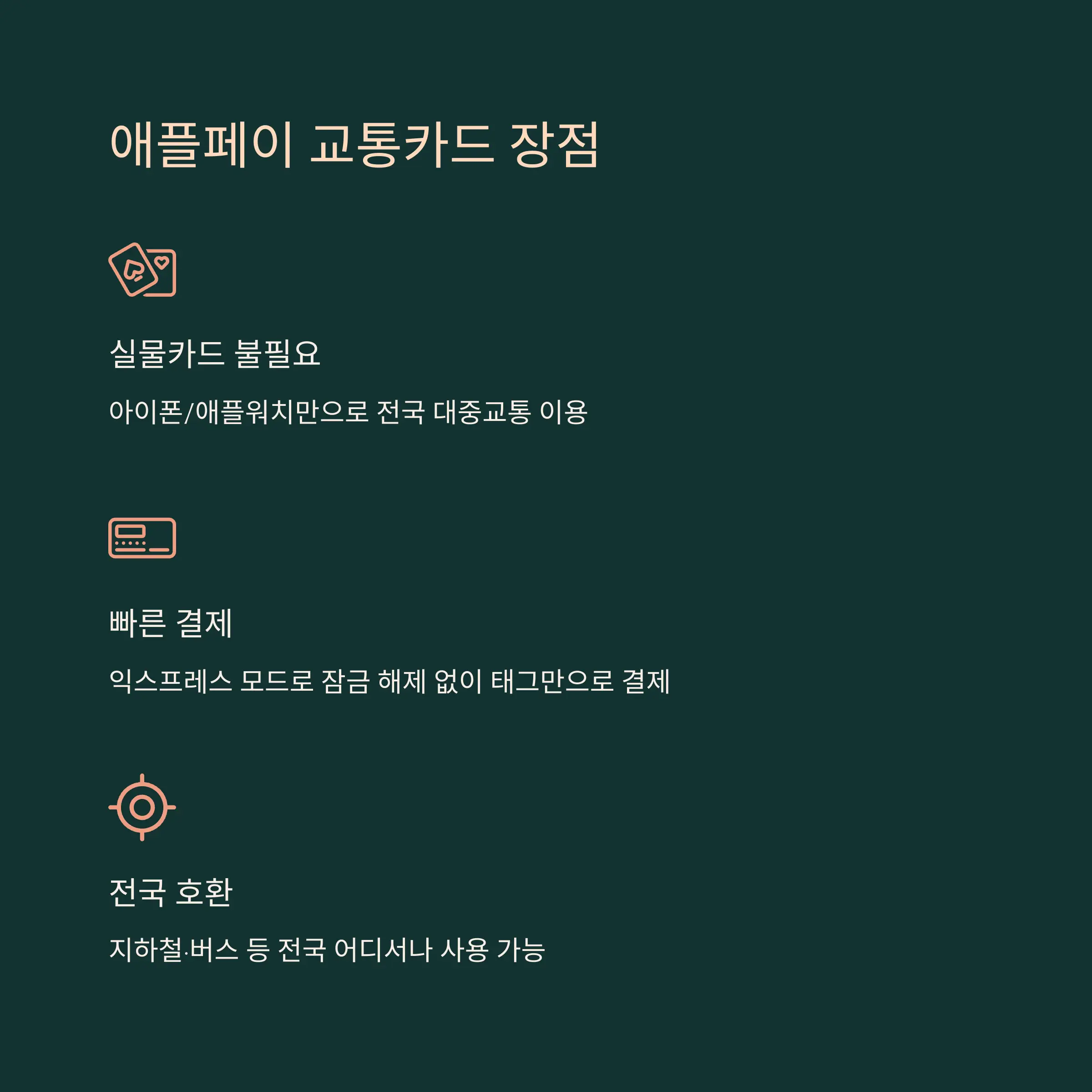 애플페이 교통카드 장점