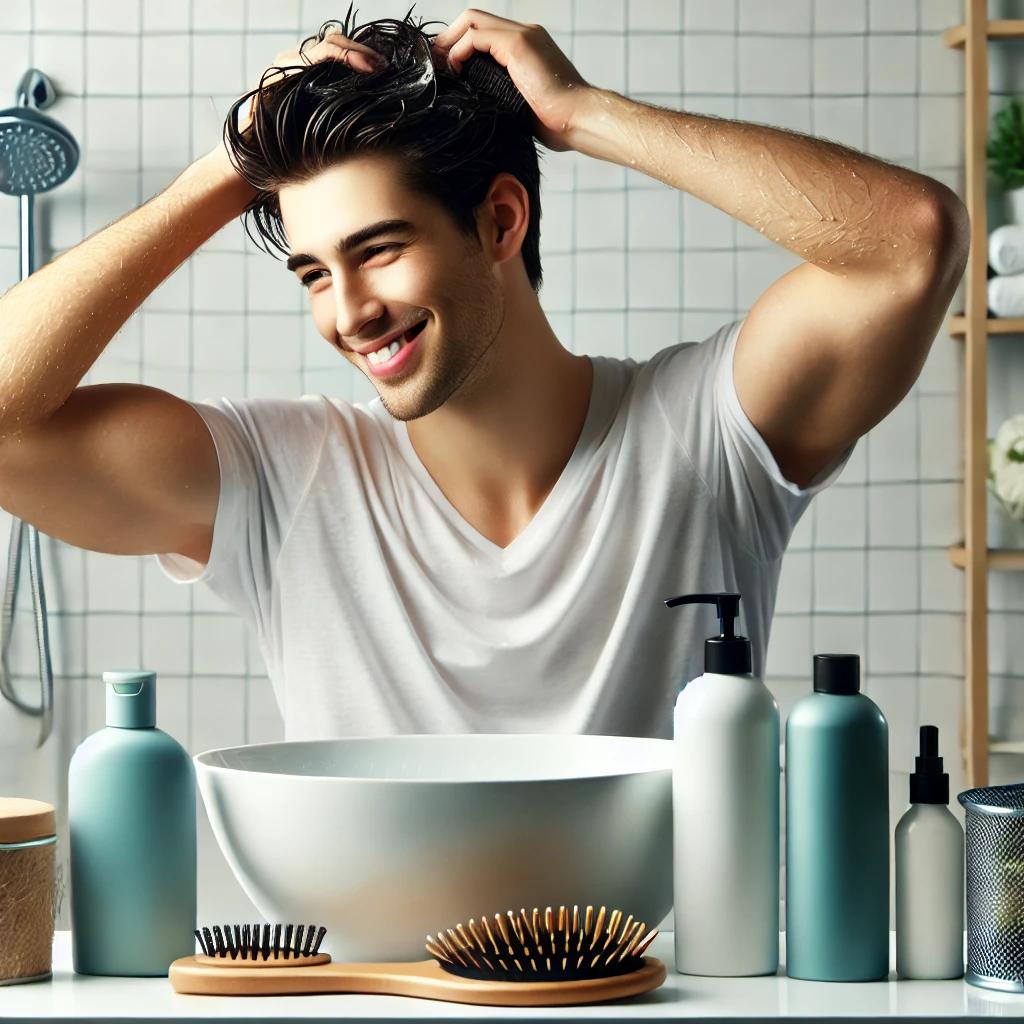 남자 머리감을때 쓰는도구