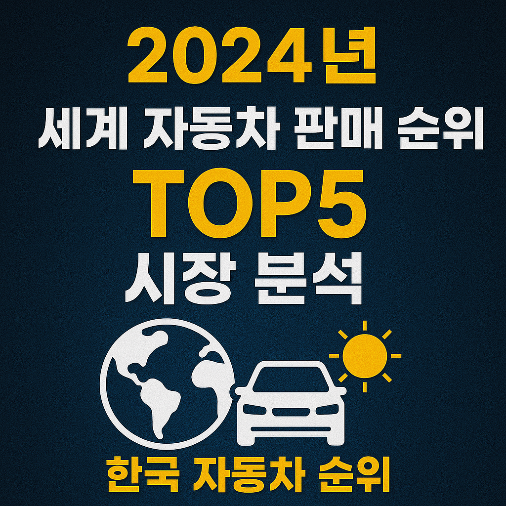 2024년 세계 자동차 판매 순위 top5 시장 분석 한국 자동차 순위 사진