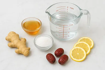 생강차 모든 재료