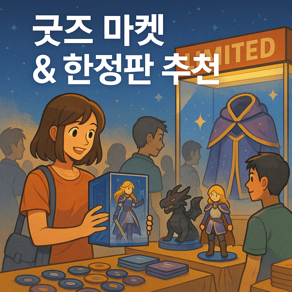 한정판 굿즈 전시 및 판매 공간 이세계 페스티벌 굿즈 마켓 모습