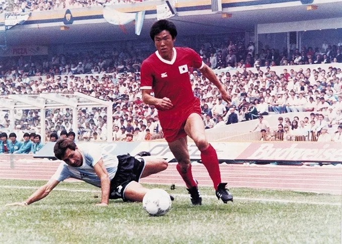 대표팀에서 뛰고있는 차범근