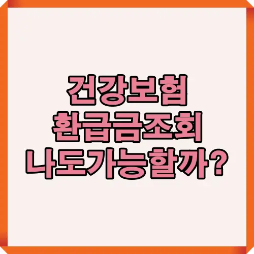 건강보험 환급금 조회 방법과 환급 가능 여부를 설명하는 안내 이미지로, 누구나 확인할 수 있는 절차와 대상 정보를 담고 있습니다.