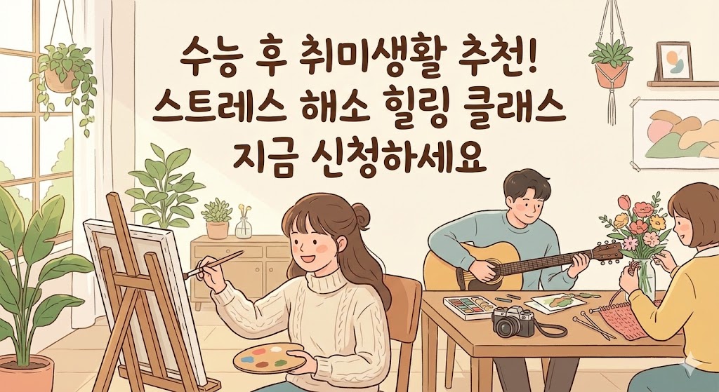 수능 후 취미생활 추천! 스트레스 해소 힐링 클래스 지금 신청하세요