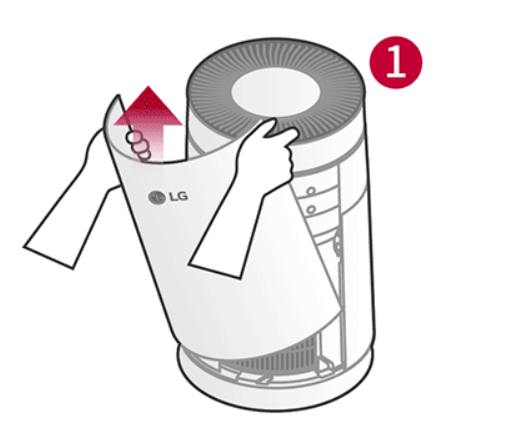 엘지 퓨리케어 공기청정기 필터 청소방법 및 교체시기 뒤 덮개 제거