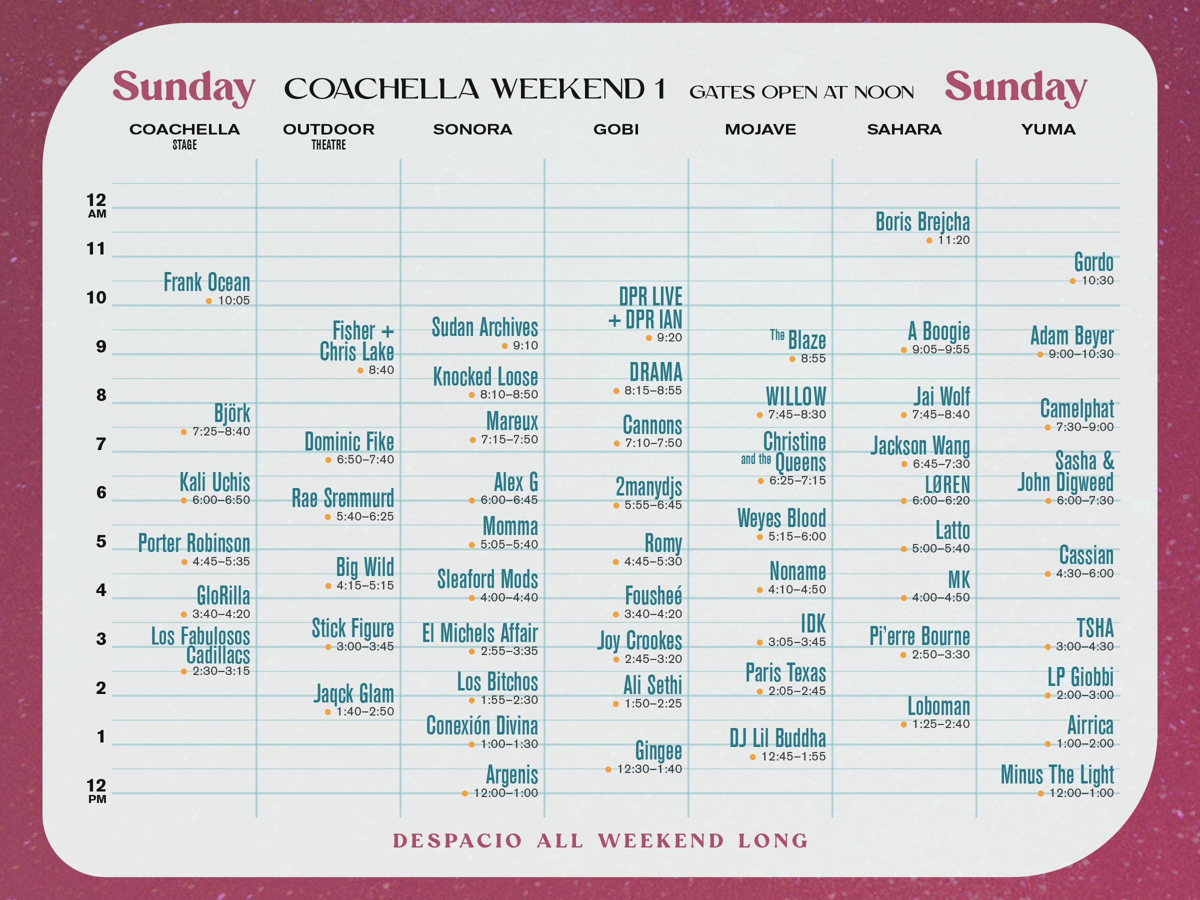 코첼라 스케쥴3