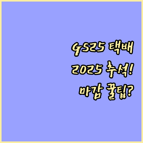 도서산간 포함 2025 추석 GS25..