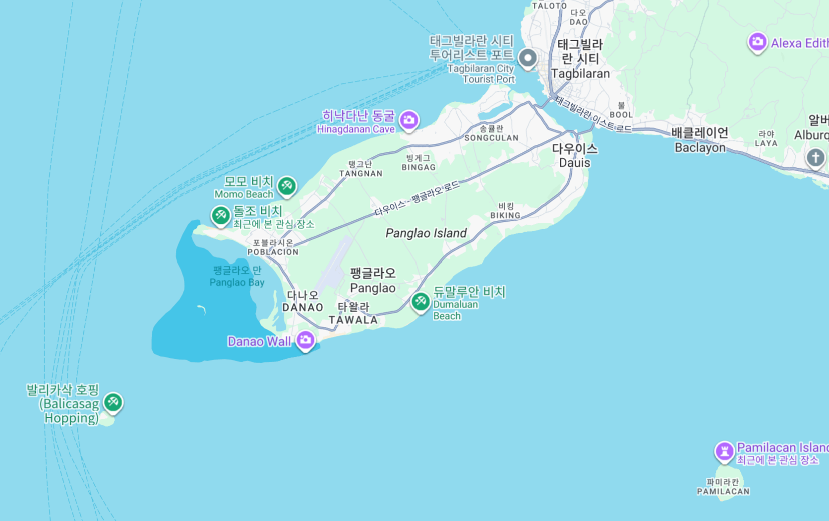 보홀 지도 사진
