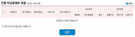 고속도로 통행료 미납 조회