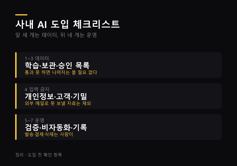 사내 AI 도입 체크리스트 7가지