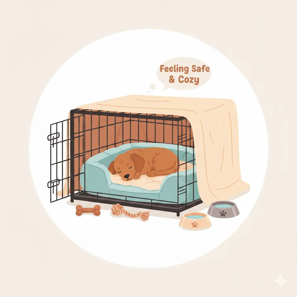 강아지 적응을 위한 안정적인 켄넬 및 하우스 내부 모습