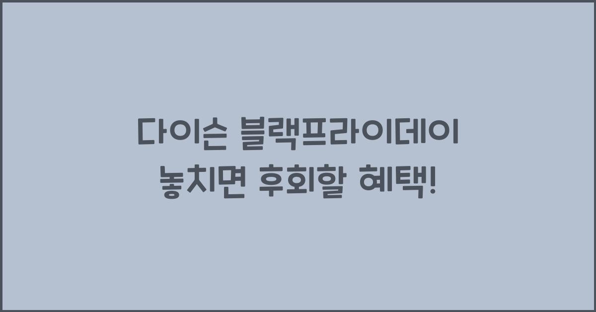 다이슨 블랙프라이데이