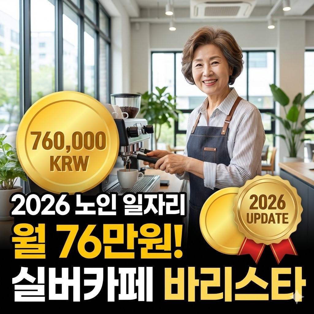 2026년 인상된 노인 일자리 수당 및 유형별 자격 조건 안내 인포그래픽