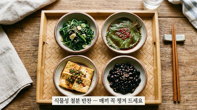 식물성 철분 음식 한식 반찬