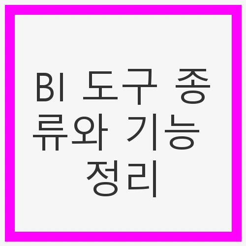 BI 도구의 기본 기능