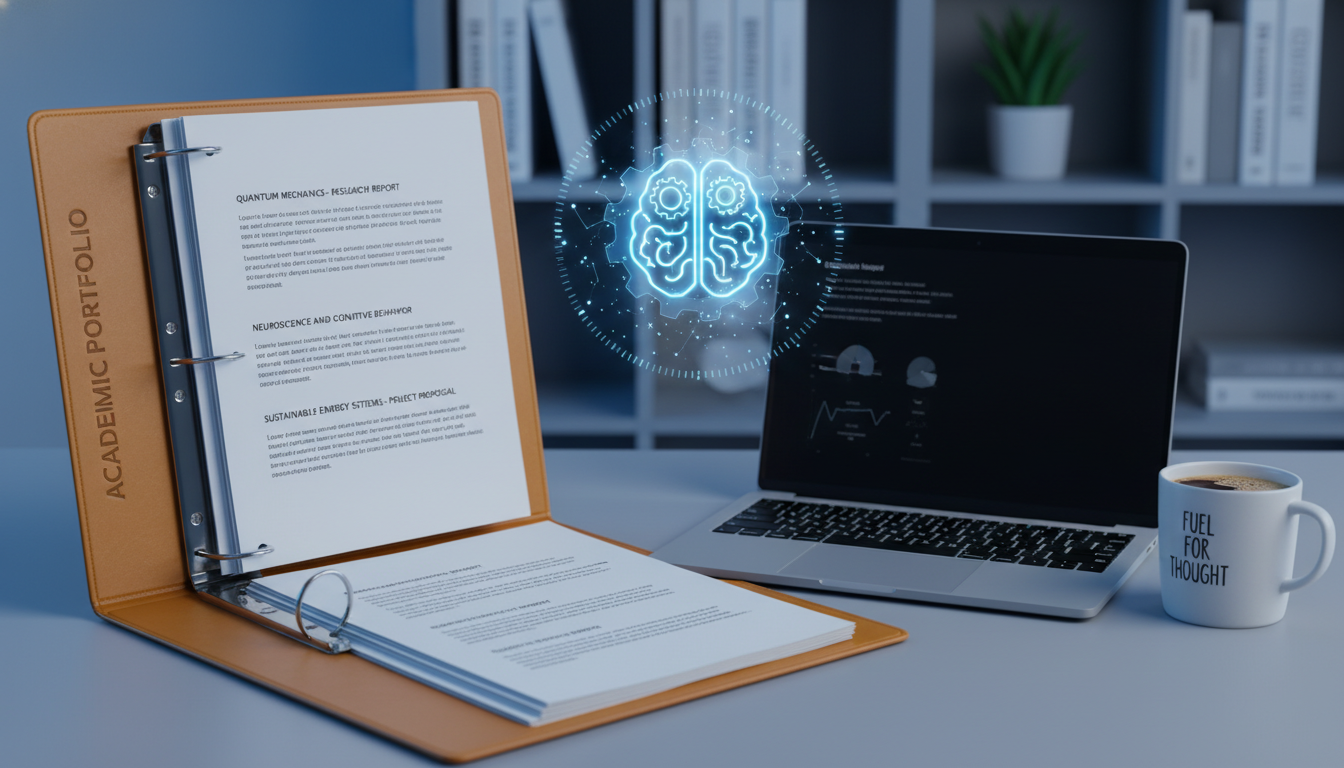 학생부 종합전형과 세부능력 및 특기사항(세특) 관리를 위해 꼼꼼하게 정리된 탐구 보고서와 포트폴리오