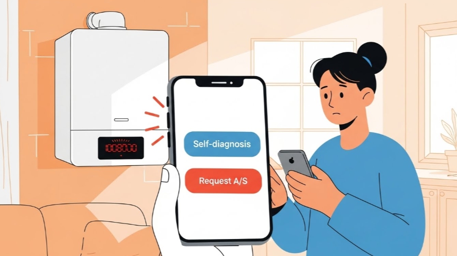 귀뚜라미 보일러 에러코드 자가진단표