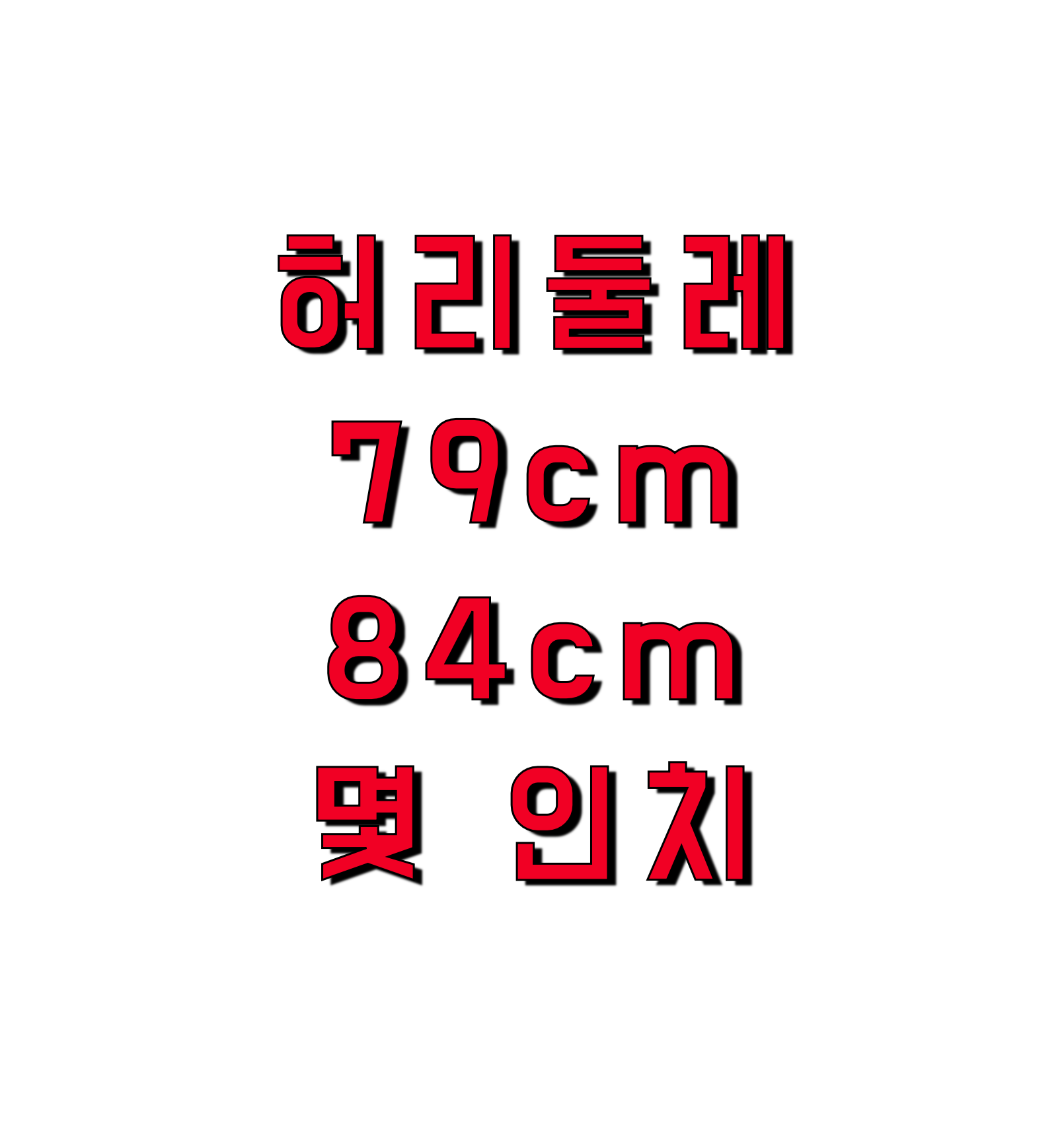 허리둘레 79cm와 84cm는 몇 인치 일까요?