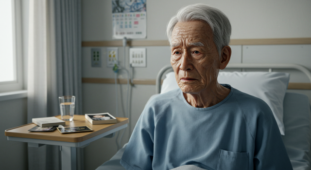 요양병원 병실의 환경 변화로 혼란스러워하는 노인