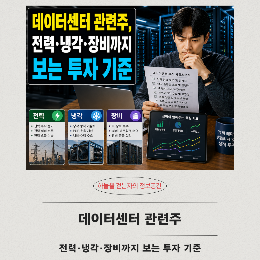데이터센터 관련주, 전력·냉각·장비까지 보는 투자 기준