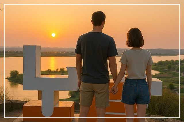 옥녀봉 노을 이미지