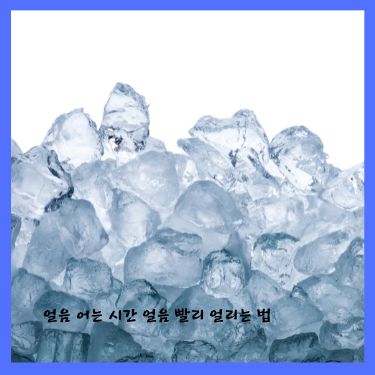 얼음 어는 시간 얼음 빨리 얼리는 법 