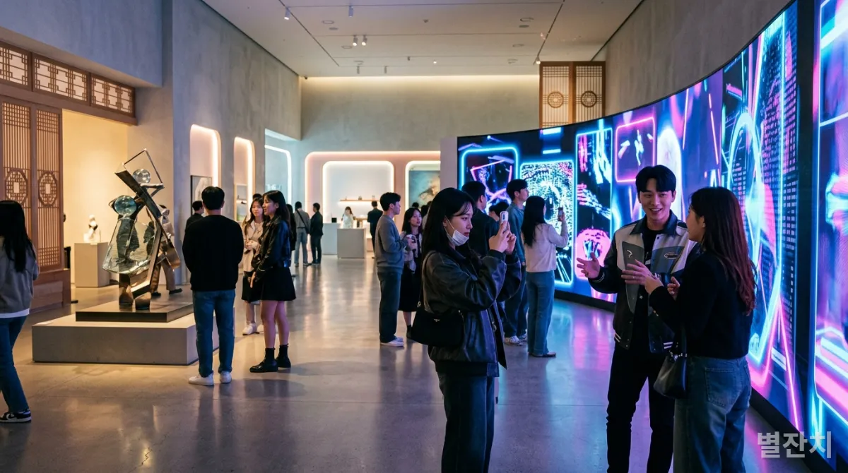 2026년 한국 미술 시장의 새로운 트렌드를 보여주는 미래형 아트 갤러리