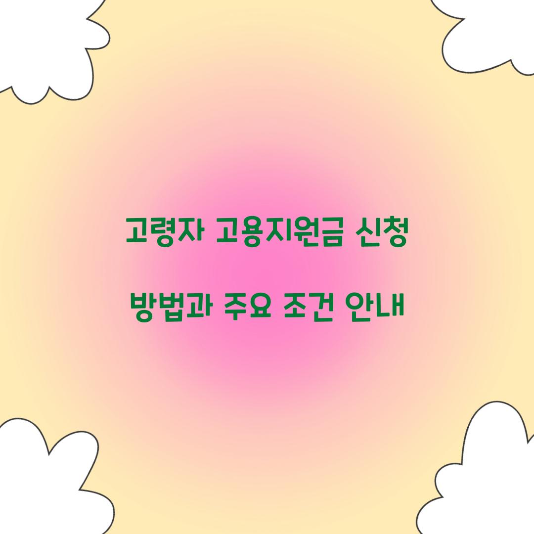 고령자 고용지원금