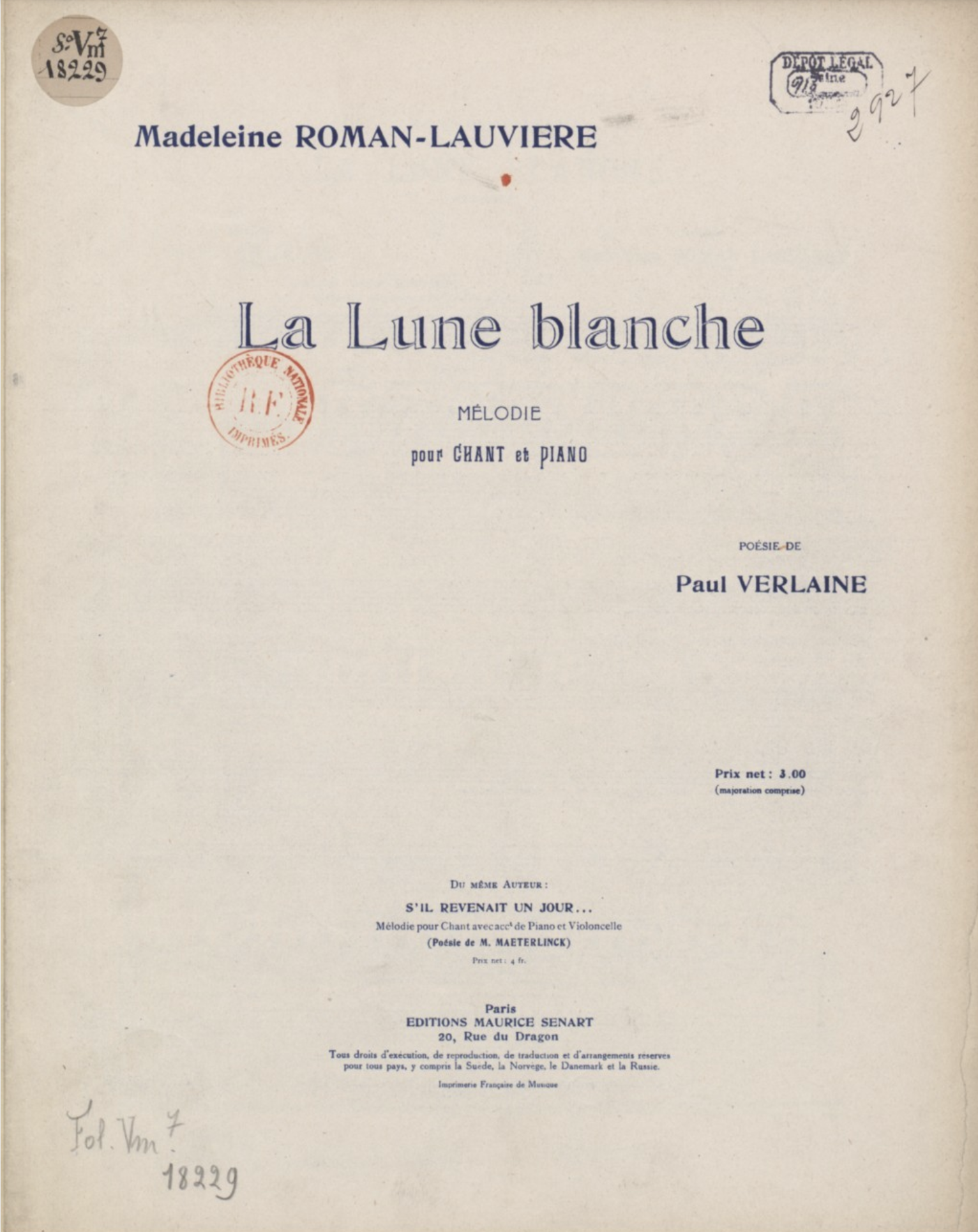 폴 베를렌의 흰달 곡 커버 사진입니다.