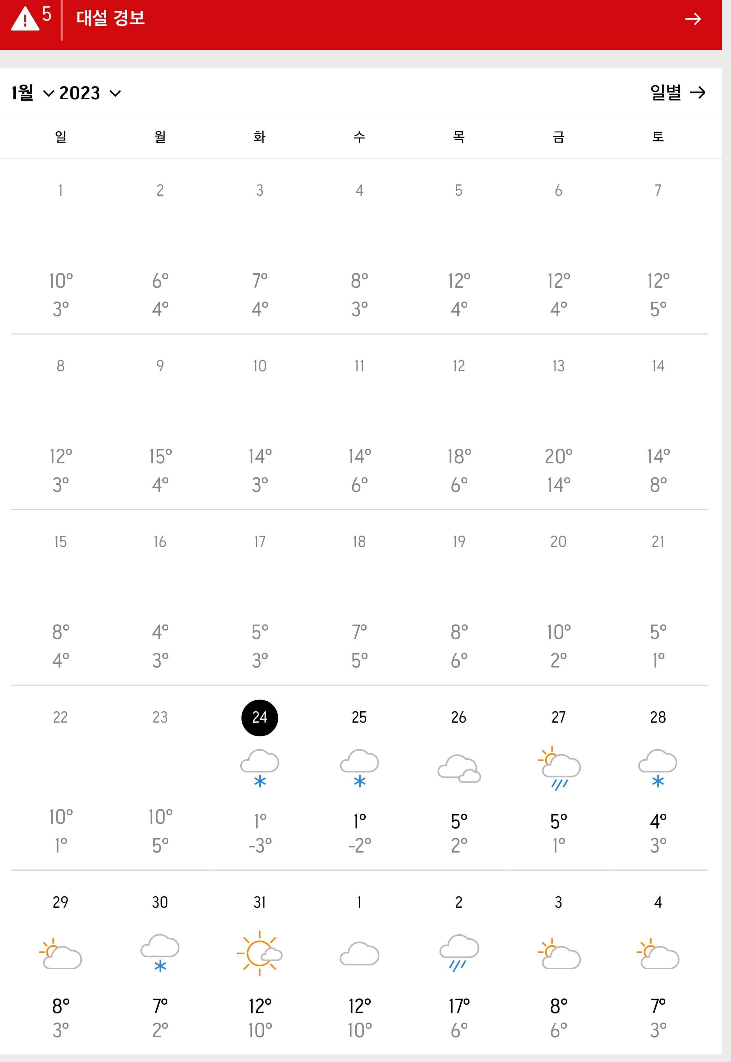 1월제주도날씨