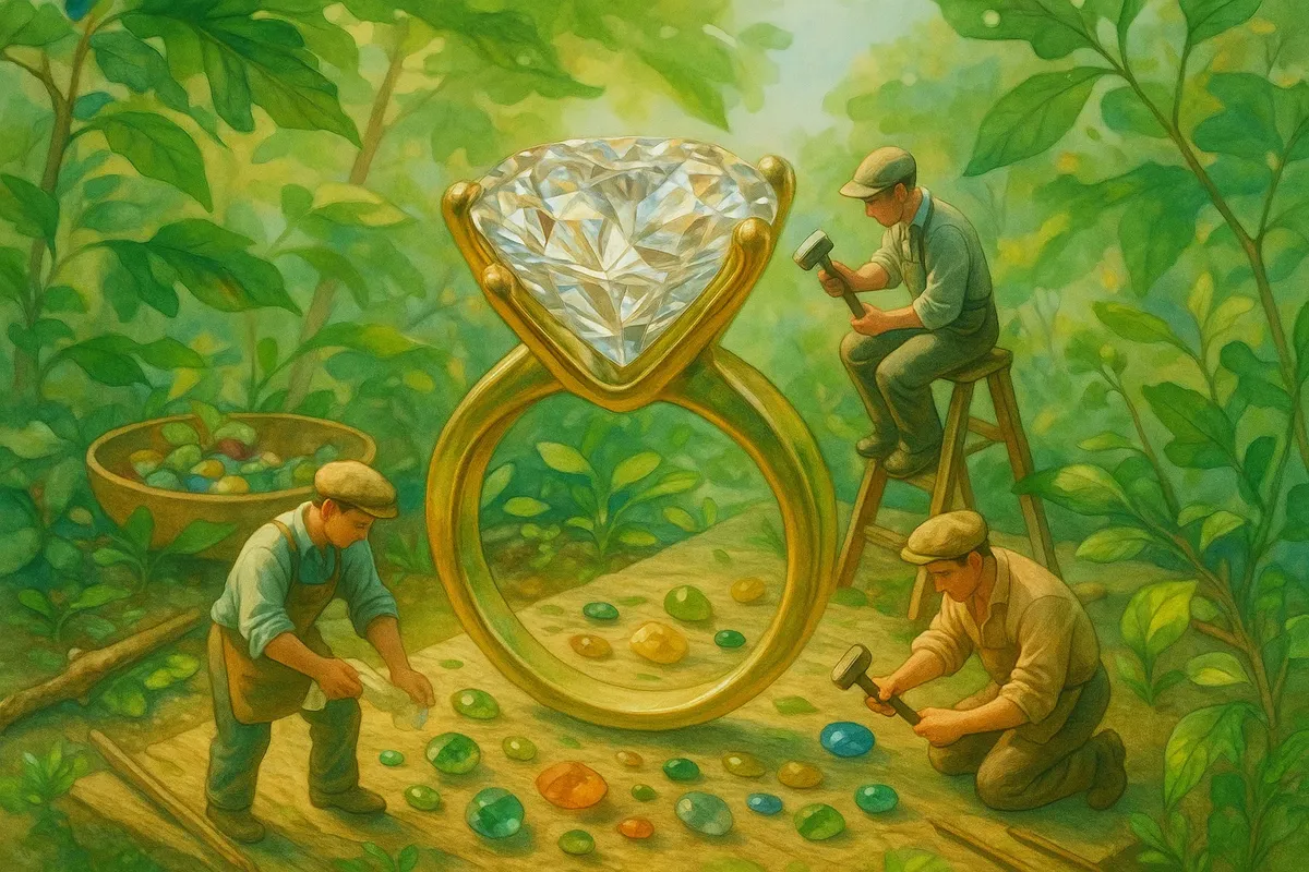 거대한 다이아몬드 반지를 만드는 장면