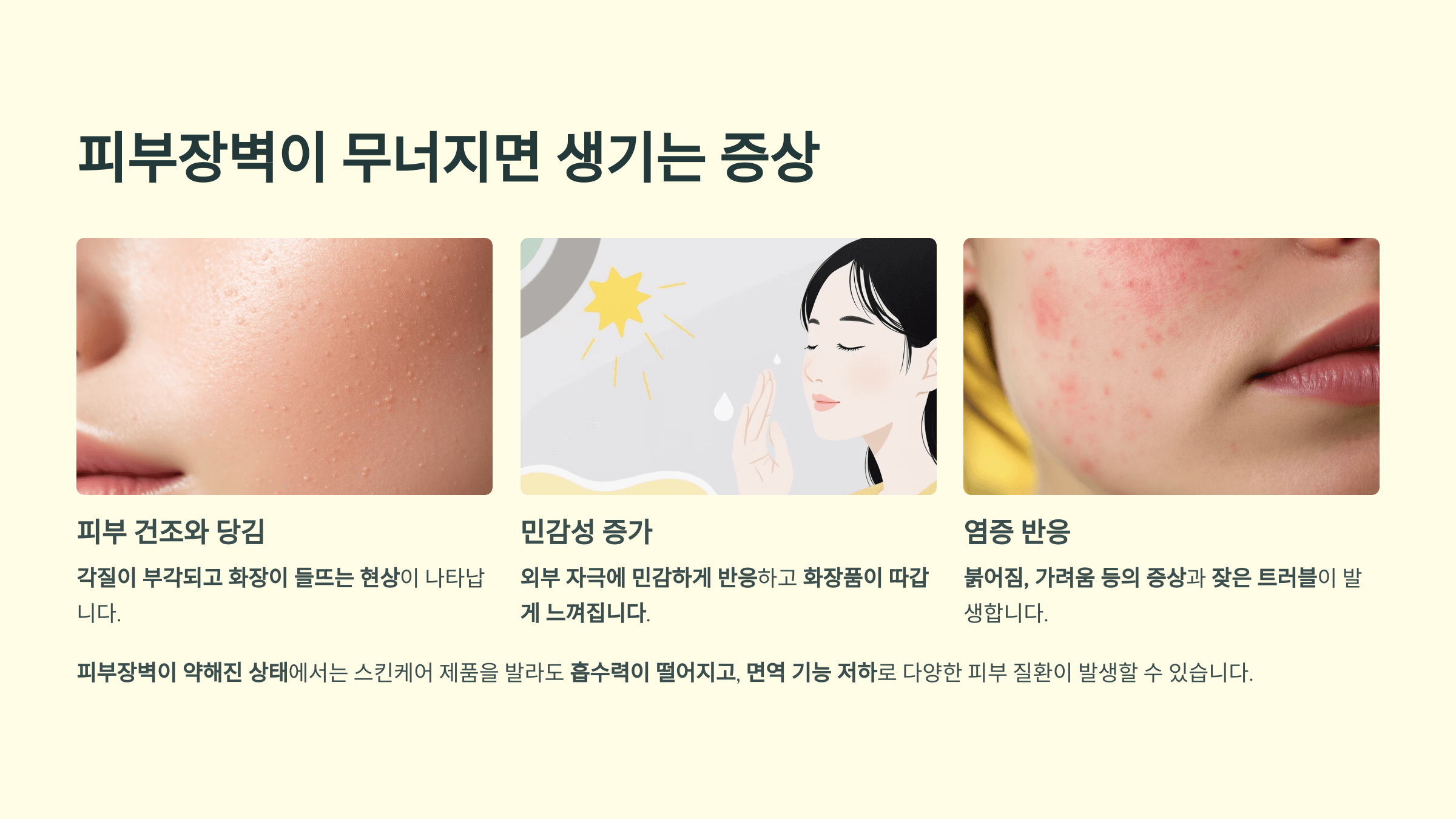 피부장벽이 손상되면 나타나는 증상