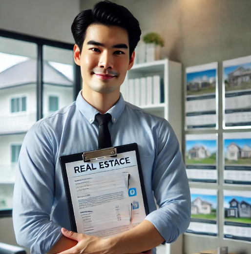 계약서를들고있는공인중개사