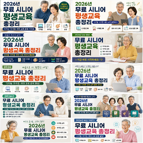 2026년 무료 시니어 평생교육 총정리 &amp;#124; 디지털&middot;자격증&middot;취미 교육 활용 가이드