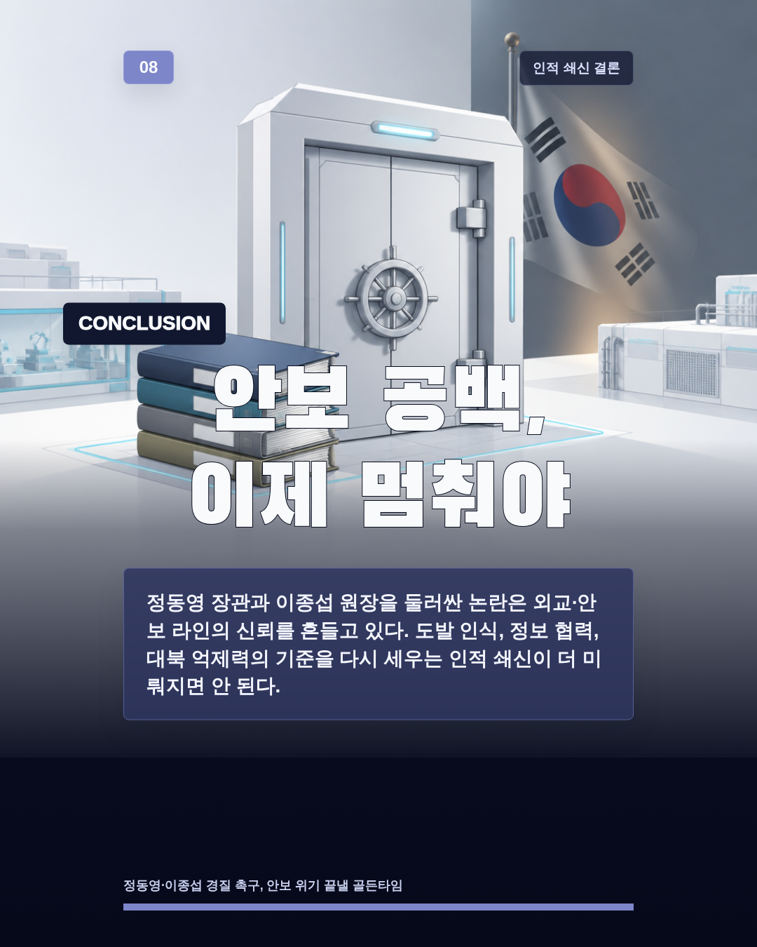 안보 공백, 이제 멈춰야