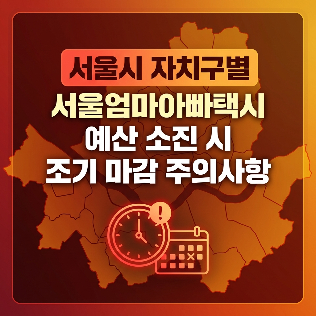 서울시 자치구별 서울엄마아빠택시 예산 소진 시 조기 마감 주의사항